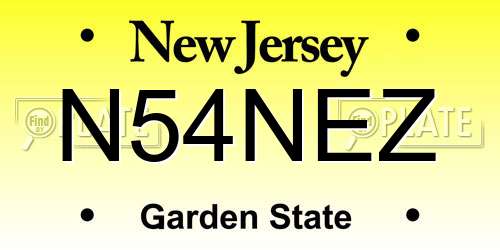 N54NEZ New Jersey License Plate