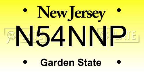 N54NNP New Jersey License Plate