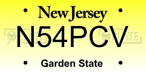 N54PCV New Jersey License Plate