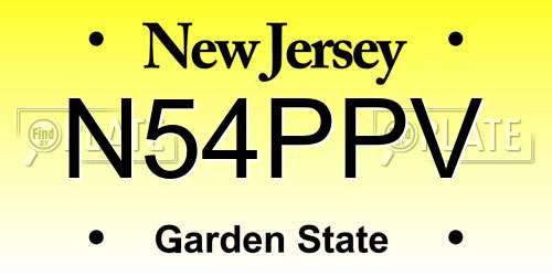 N54PPV New Jersey License Plate