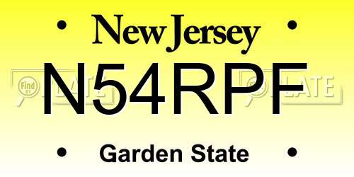 N54RPF New Jersey License Plate