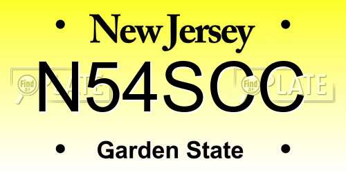 N54SCC New Jersey License Plate