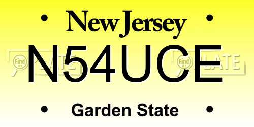 N54UCE New Jersey License Plate