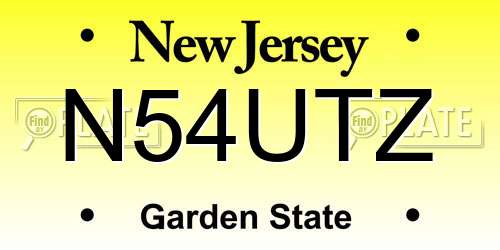 N54UTZ New Jersey License Plate