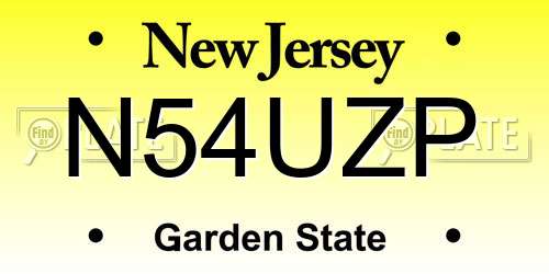 N54UZP New Jersey License Plate