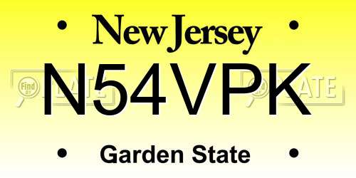 N54VPK New Jersey License Plate