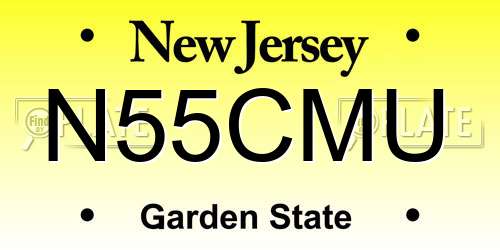 N55CMU New Jersey License Plate