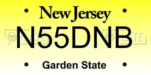 N55DNB New Jersey License Plate