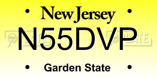 N55DVP New Jersey License Plate