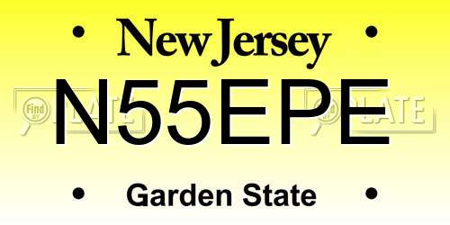 N55EPE New Jersey License Plate