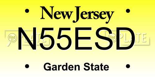 N55ESD New Jersey License Plate