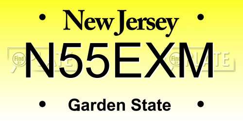 N55EXM New Jersey License Plate