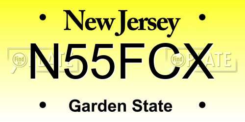 N55FCX New Jersey License Plate