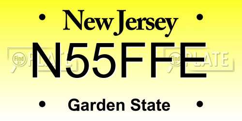 N55FFE New Jersey License Plate