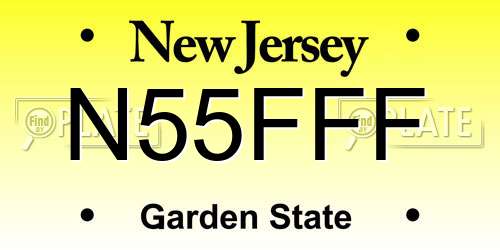 N55FFF New Jersey License Plate