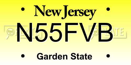 N55FVB New Jersey License Plate