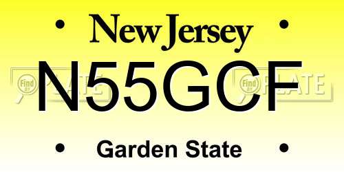 N55GCF New Jersey License Plate