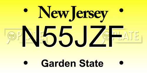 N55JZF New Jersey License Plate