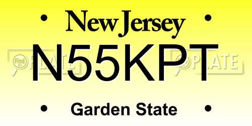 N55KPT New Jersey License Plate