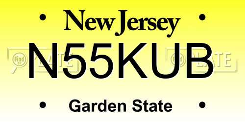 N55KUB New Jersey License Plate