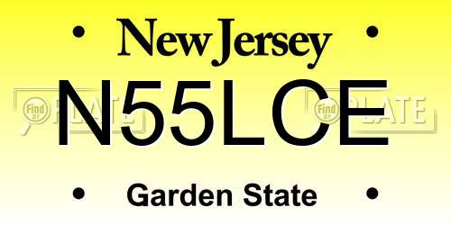 N55LCE New Jersey License Plate