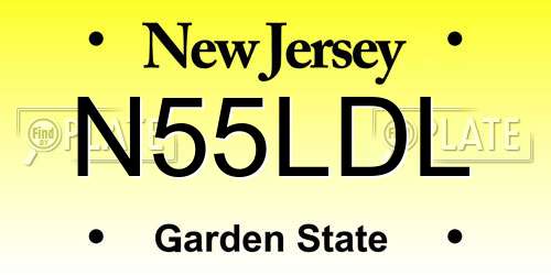 N55LDL New Jersey License Plate