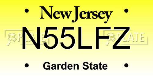 N55LFZ New Jersey License Plate