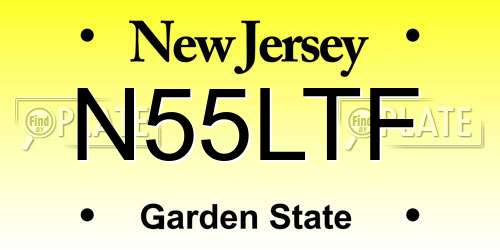 N55LTF New Jersey License Plate