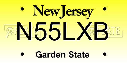 N55LXB New Jersey License Plate