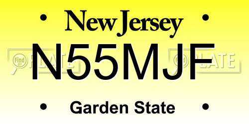 N55MJF New Jersey License Plate