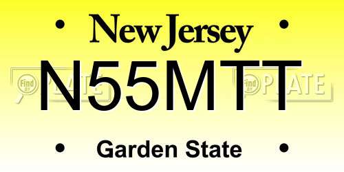 N55MTT New Jersey License Plate
