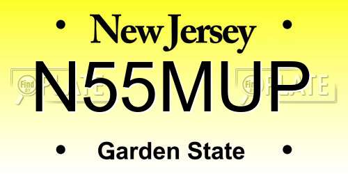N55MUP New Jersey License Plate