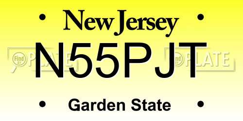 N55PJT New Jersey License Plate
