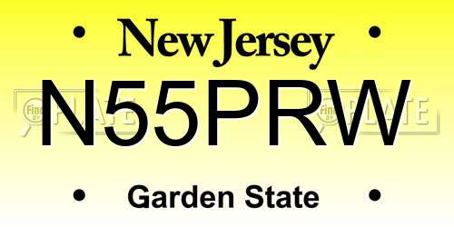N55PRW New Jersey License Plate