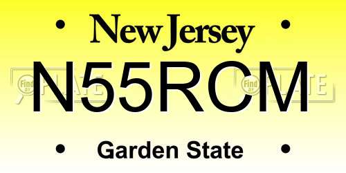 N55RCM New Jersey License Plate