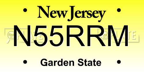 N55RRM New Jersey License Plate