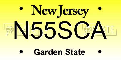 N55SCA New Jersey License Plate