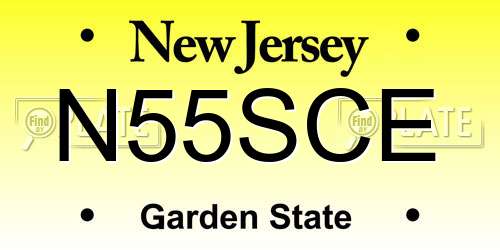 N55SCE New Jersey License Plate