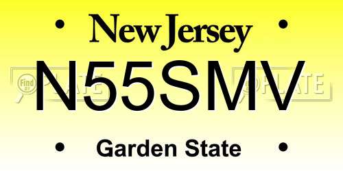N55SMV New Jersey License Plate