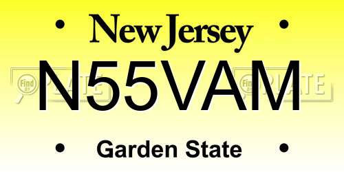 N55VAM New Jersey License Plate