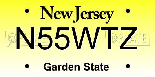 N55WTZ New Jersey License Plate