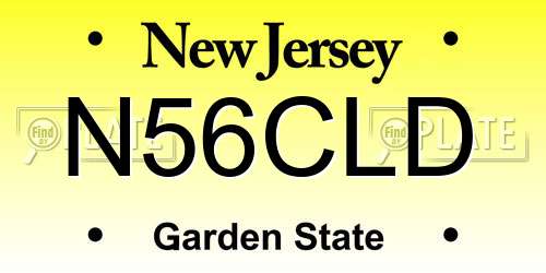 N56CLD New Jersey License Plate
