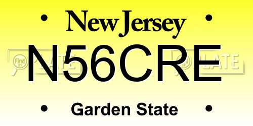 N56CRE New Jersey License Plate