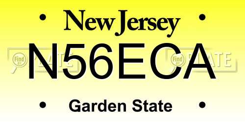 N56ECA New Jersey License Plate