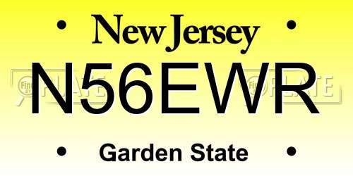 N56EWR New Jersey License Plate