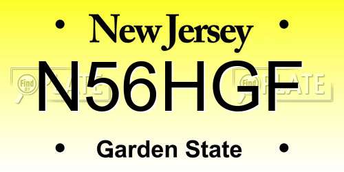 N56HGF New Jersey License Plate