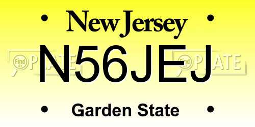 N56JEJ New Jersey License Plate