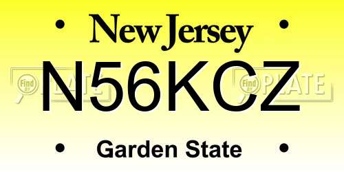 N56KCZ New Jersey License Plate