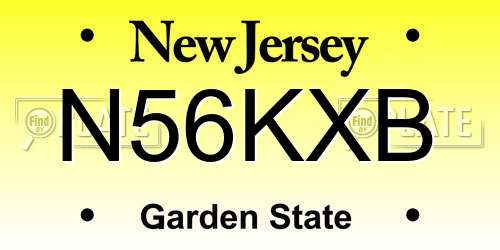 N56KXB New Jersey License Plate