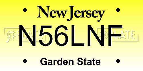 N56LNF New Jersey License Plate